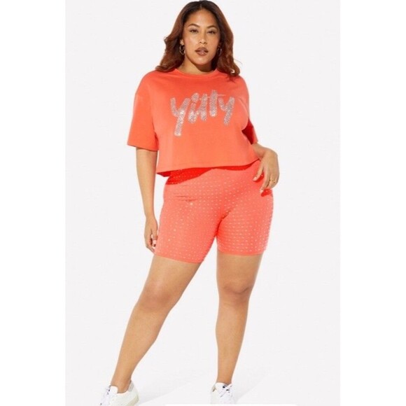 3XL YITTY-VERSARY Major Label Smoothing High Waist Short Bling Rhinestones - Picture 2 of 14